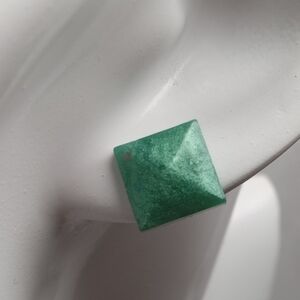 Hand Crafted Green Pyramid Earrings